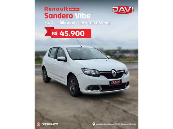 RENAULT SANDERO 1.0 12V SCE FLEX VIBE MANUAL RENAULT SANDERO 1.0 12V SCE FLEX VIBE MANUAL